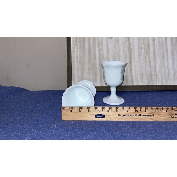 Set of 2 Indiana Glass Milk Glass Goblet - Picture 6 of 8